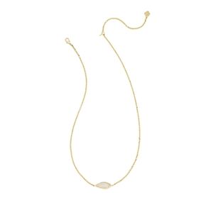 GRAY BANDED AGATE PENDANT 14K GOLD OVER BRASS NECKLACE NWT